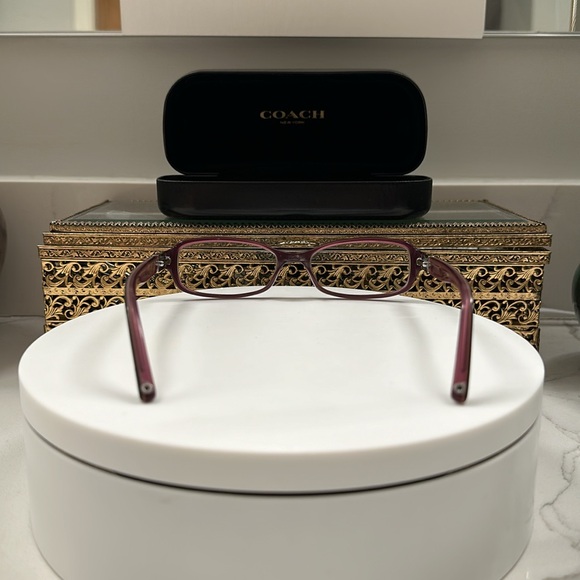 Coach - Rx - Pinkish-Purple Eyeglass Frames EUC, w Coach Black Leather Hard-Case - Picture 6 of 17